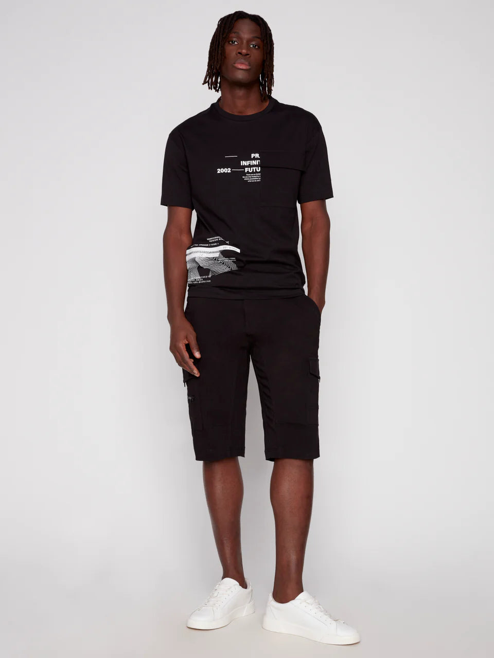 T-shirt noir Projek Raw pour homme