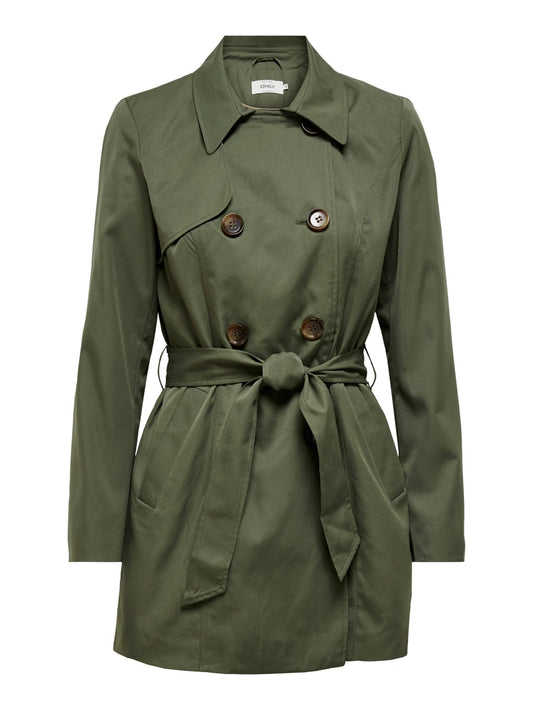 Manteau mi-saison vert Only pour femme