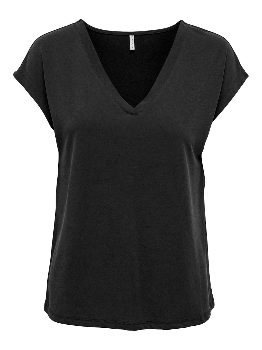 T-SHIRT V NECK ONLY NOIR POUR FEMME
