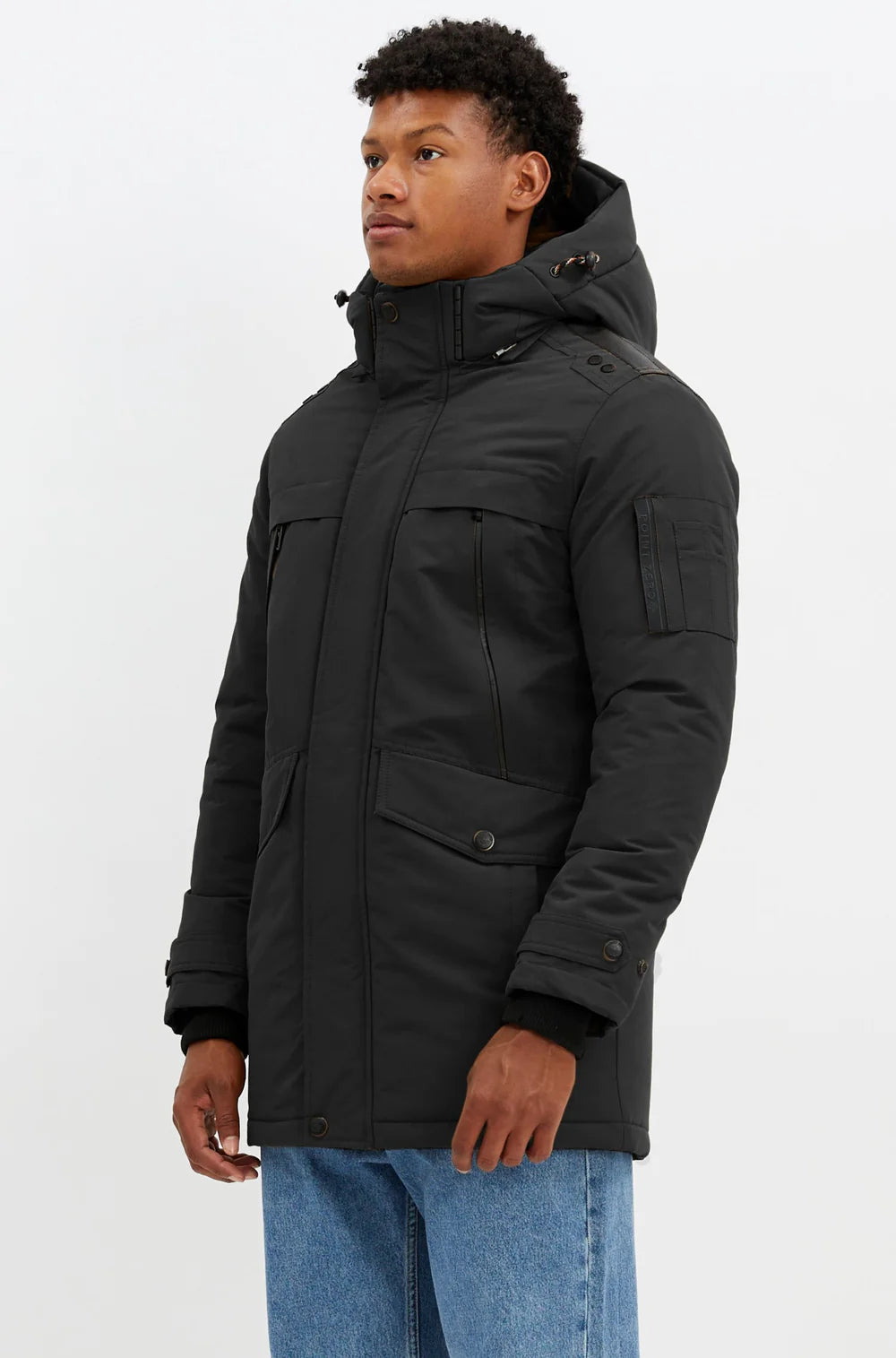 Point Zéro black coat for men