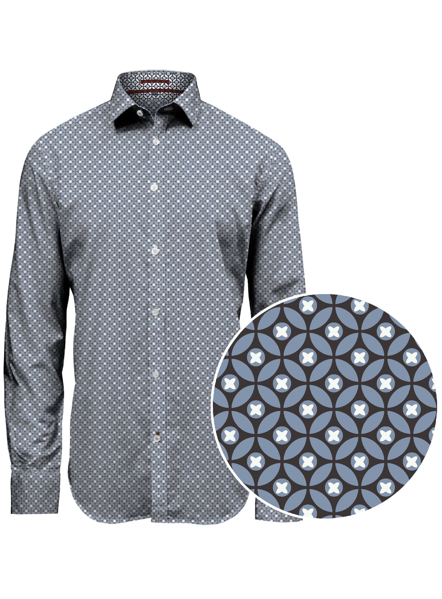 CHEMISE M/L POINT-ZERO GRIS GLACIER POUR HOMME