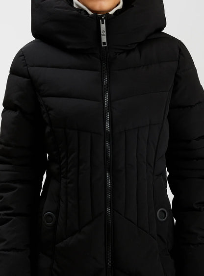 Manteau long noir Point Zéro pour femme