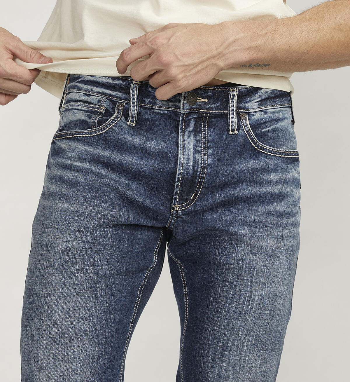 Jeans foncé délavé Silver Konrad pour homme