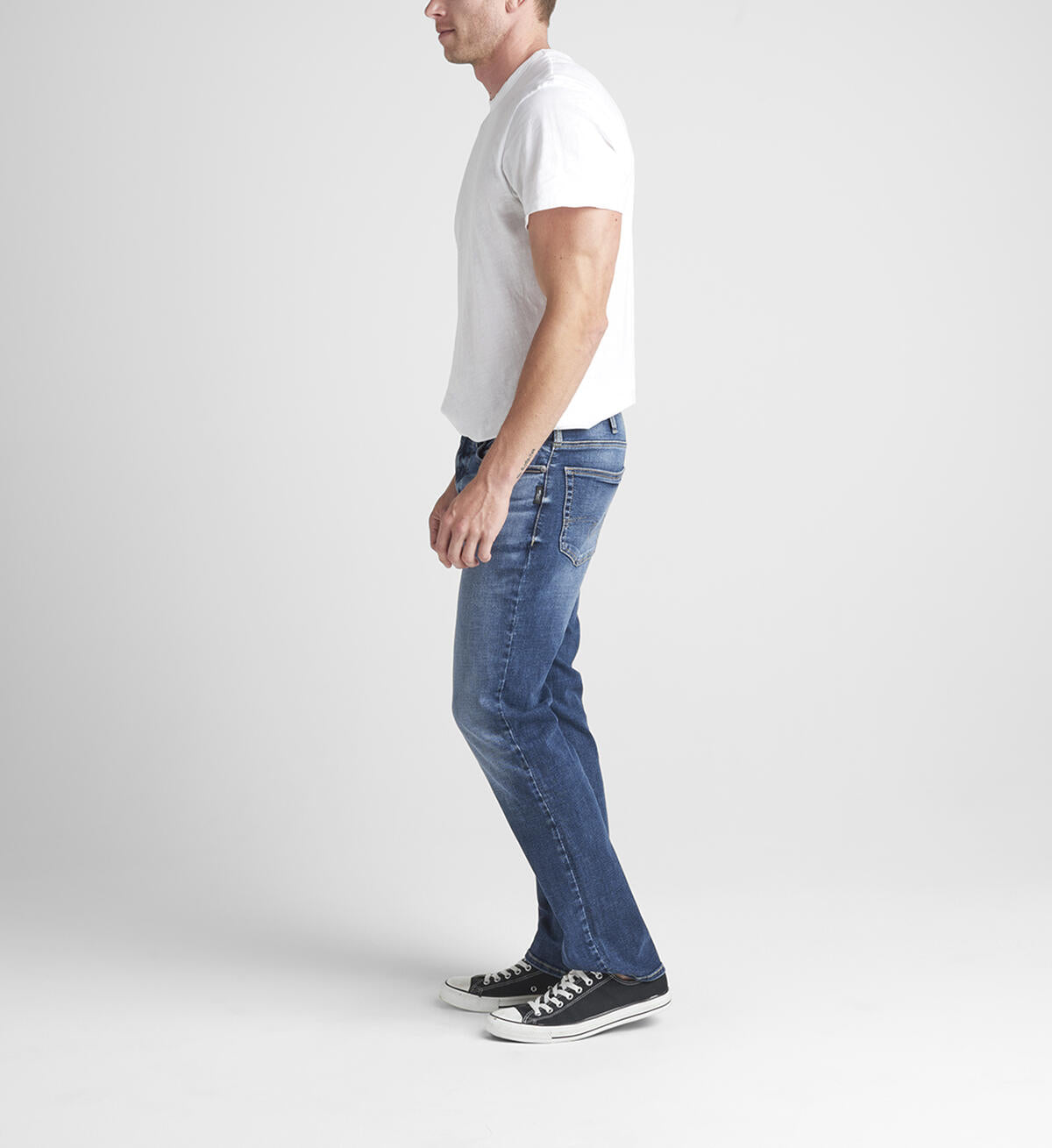 Allan Washed Silver Jeans for Men