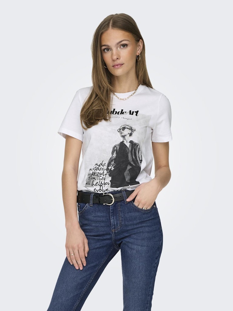 T-SHIRT BLANC IMPRIME ONLY FEMME