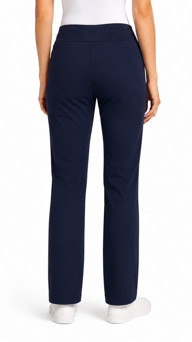 Pantalon DROIT Pull on taille régulière marine femme
