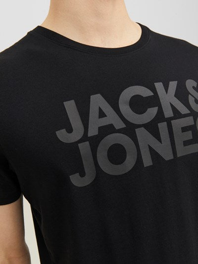 T-shirt noir imprimé Jack&Jones pour homme