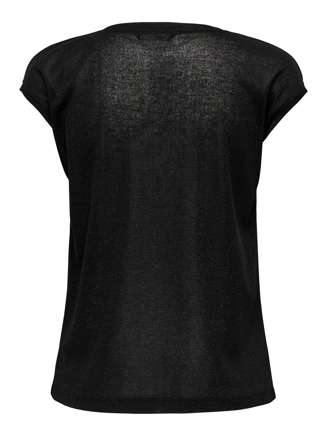 T-SHIRT MÉTALLIQUE NOIR ONLY FEMME