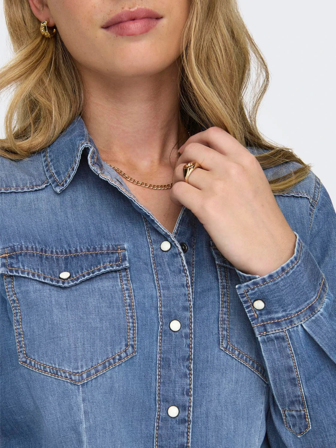 Blue denim shirt Only for women