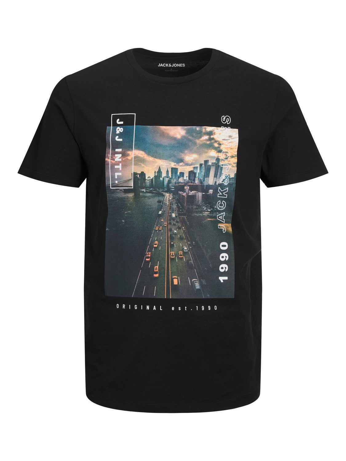 T-shirt noir imprimé Jack&Jones pour homme