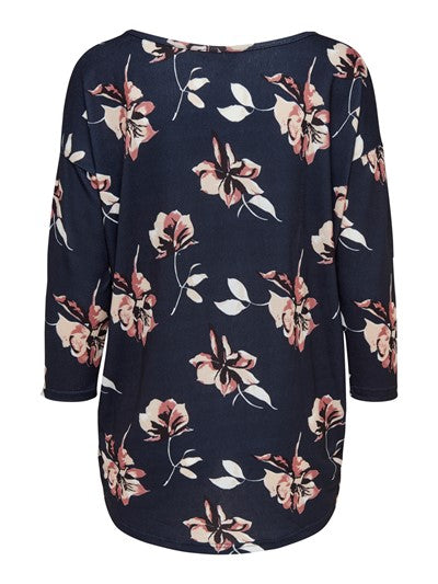 ONLY women's navy 3/4 sleeve top