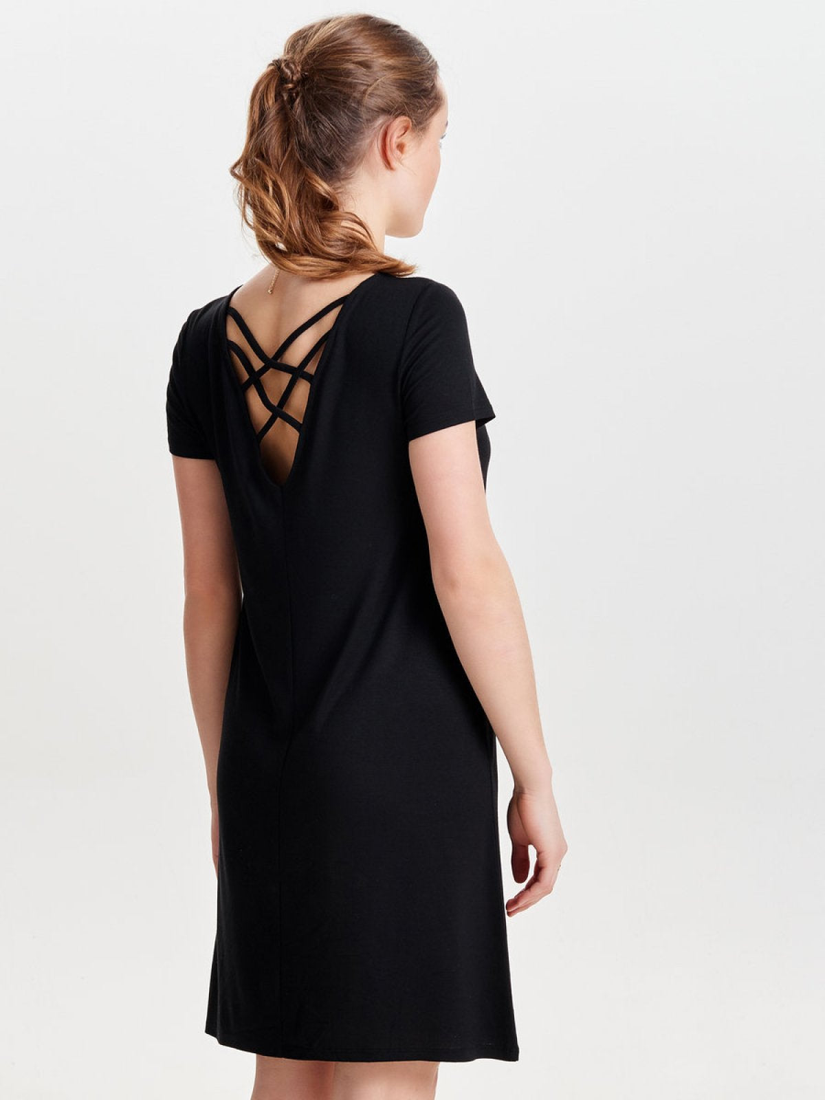 ONLY Women's Cross Back Black Dress