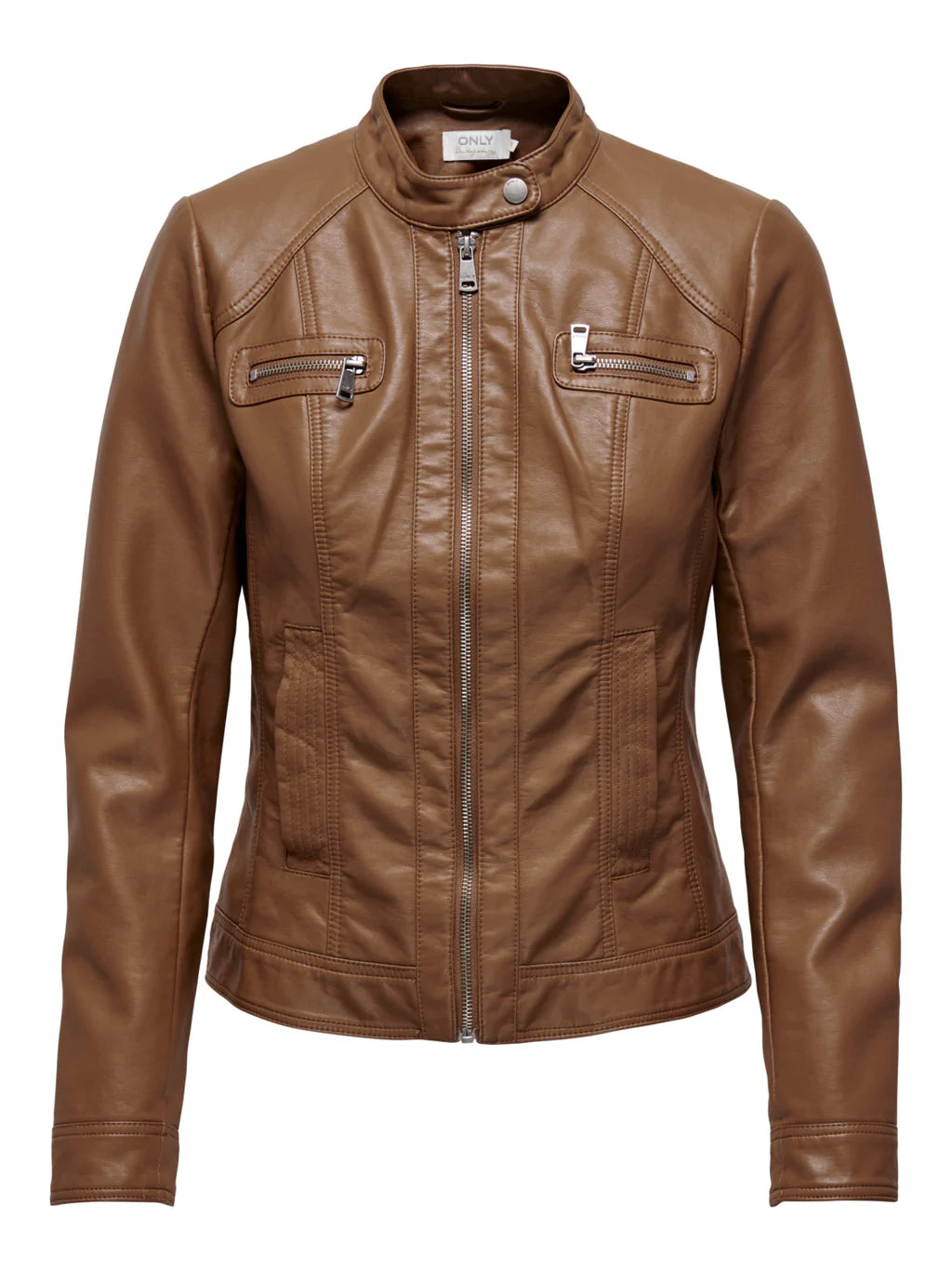 Brown faux leather jacket ONLY for women