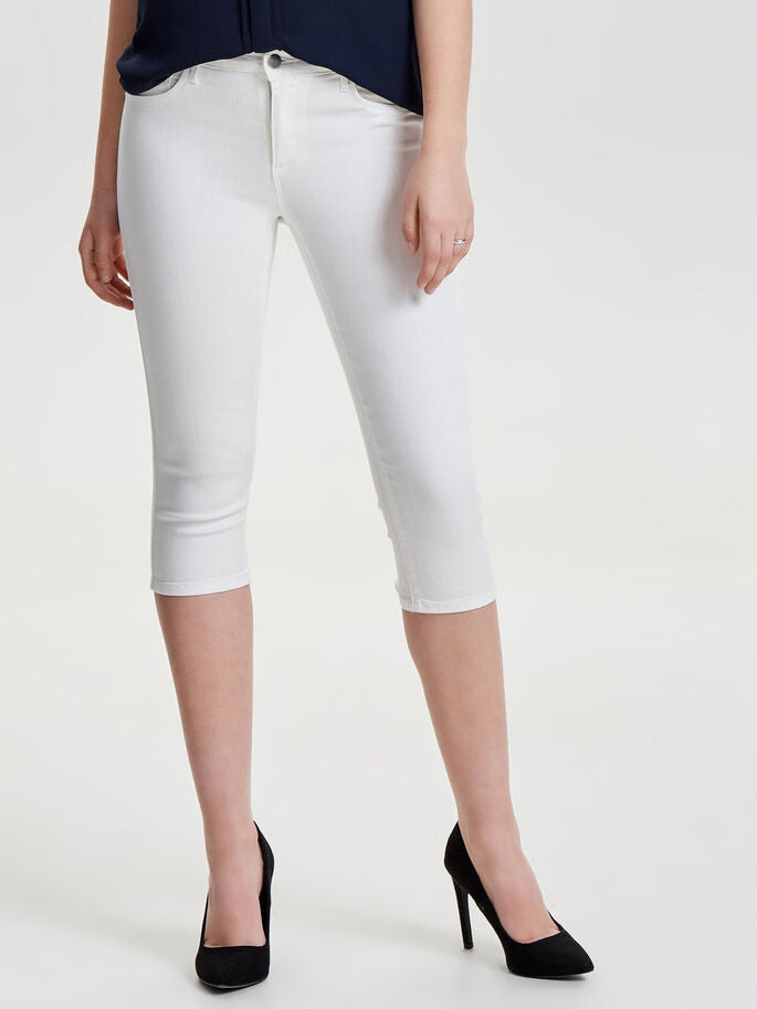Solid White Capri Leggings w/ Pockets by ML&M – Boujee Brittany Boutique