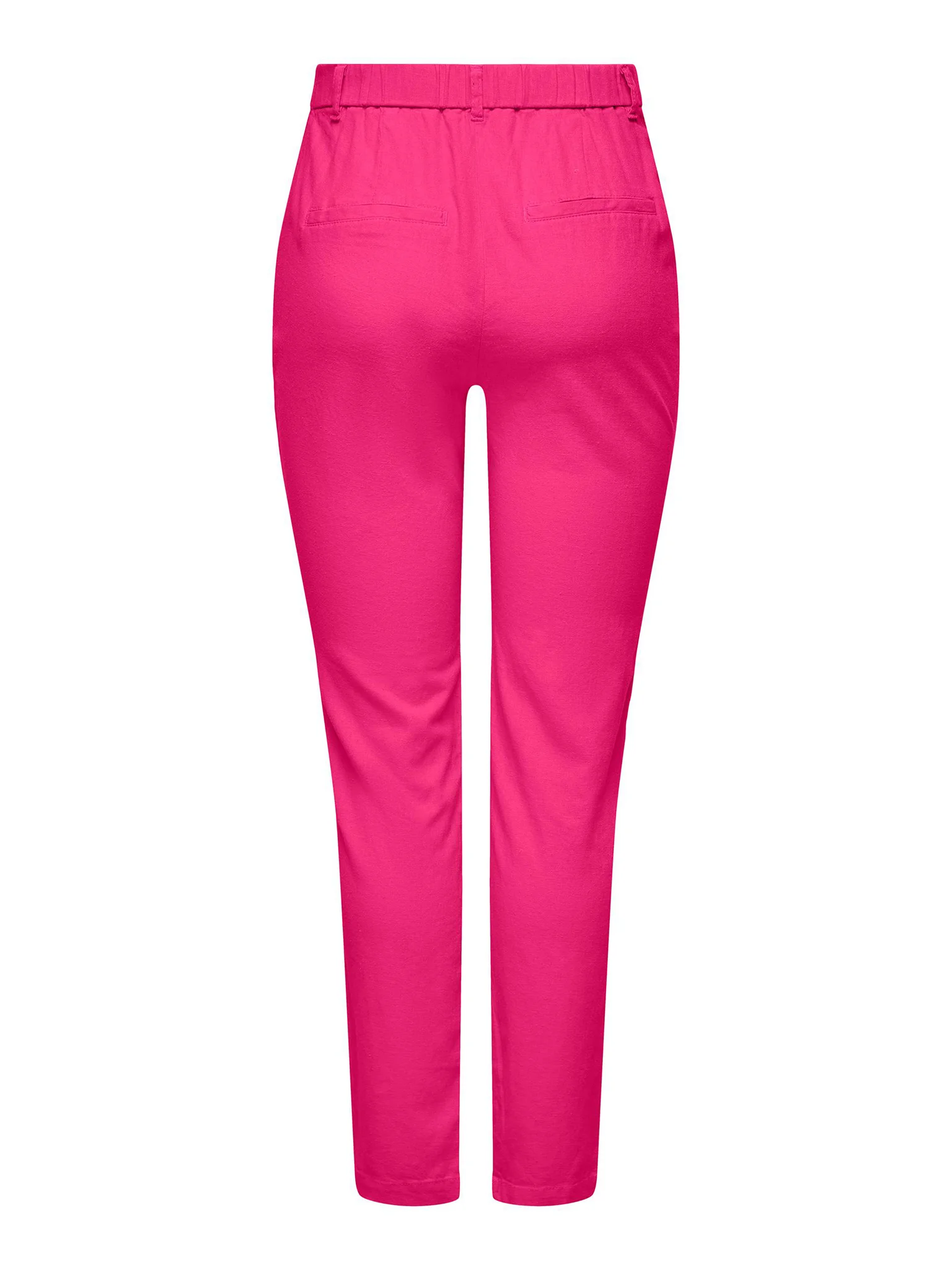 Pantalon cigarette rose en lin ONLY pour femme