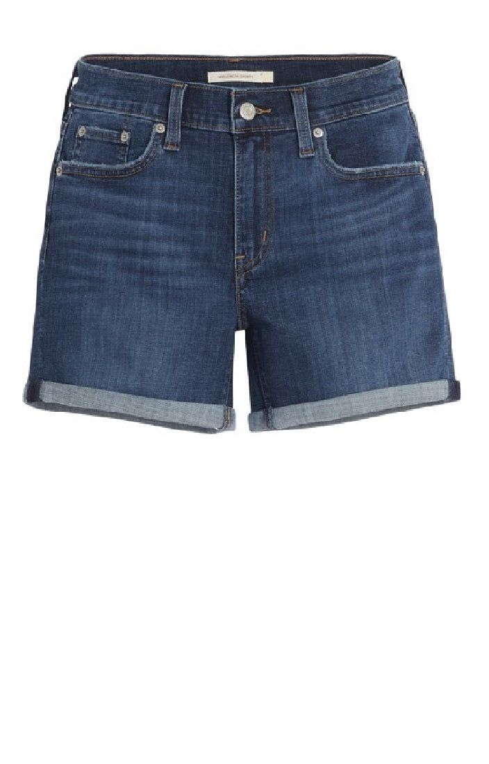 Short mi-long bleu foncé en jeans Levi's pour femme