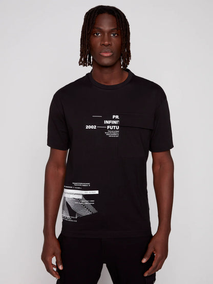 T-shirt noir Projek Raw pour homme