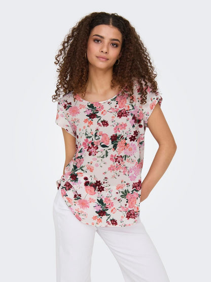 T-SHIRT IMPR FLEURS ONLY POUR FEMME