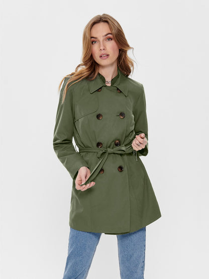 Manteau mi-saison vert Only pour femme