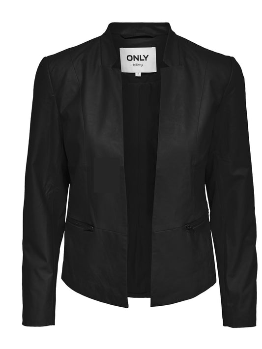 Only women's faux leather blazer