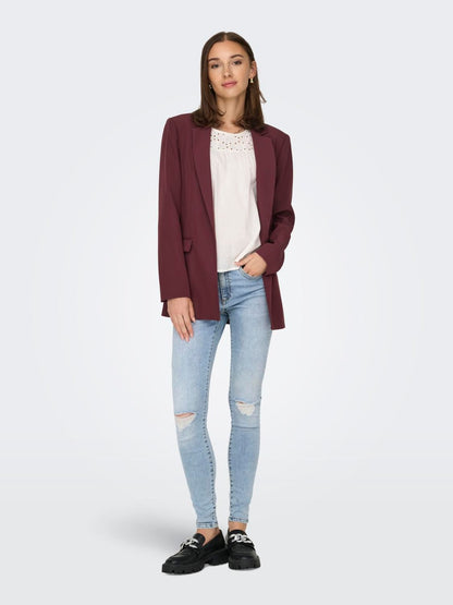 Blazer bourgogne ONLY pour femme