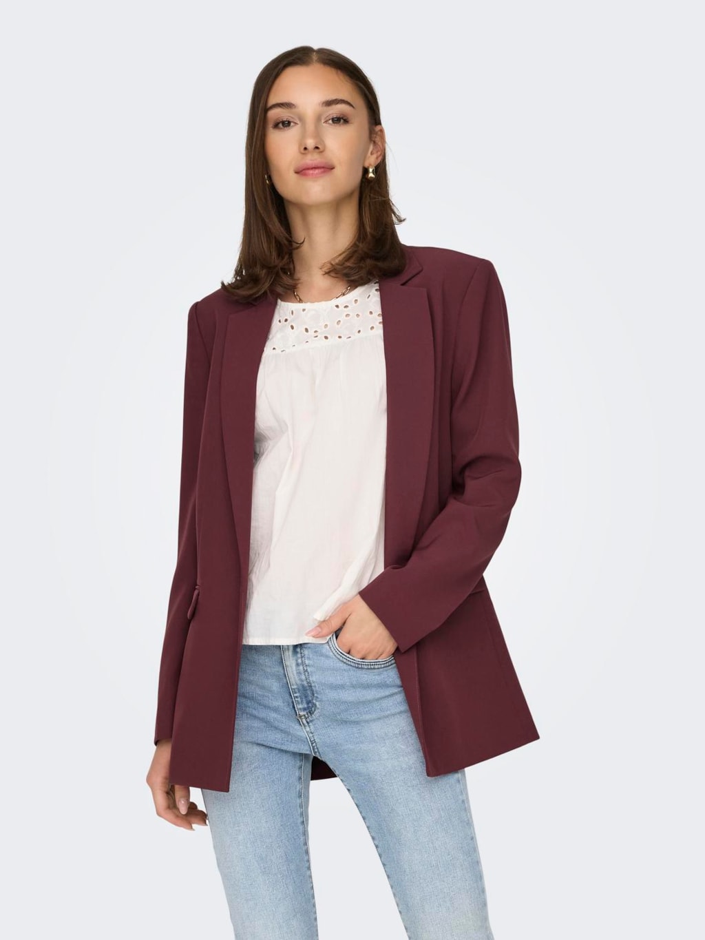 Blazer bourgogne ONLY pour femme