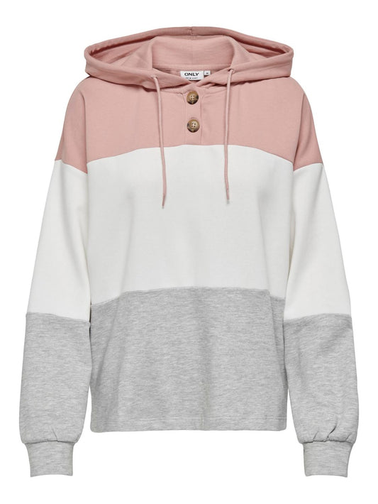 HOODDIES ROSE GRIS BLANC ONLY POUR FEMME