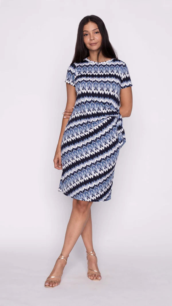 Blue printed dress for women 