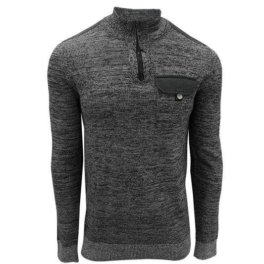 TRICOT MI-ZIP CHARCOAL POINT-ZERO POUR HOMME