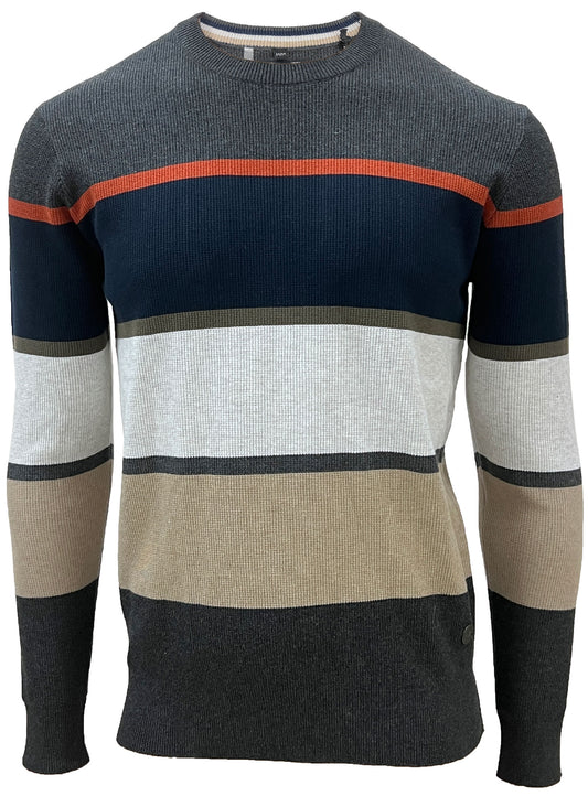 TRICOT MARINE ORANGE POINT-ZERO POUR HOMME