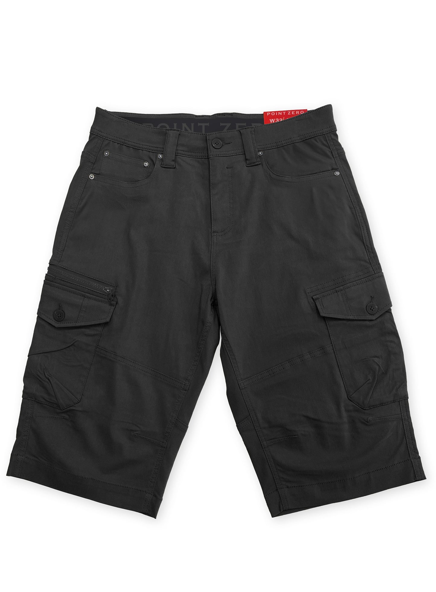 CARGO CAPRI NOIR POINT-ZERO POUR HOMME