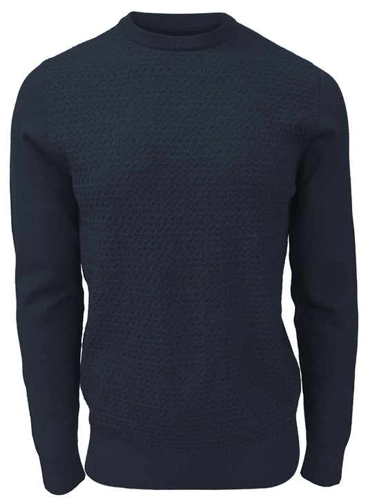 TRICOT NAVY UNI POINT-ZERO POUR HOMME