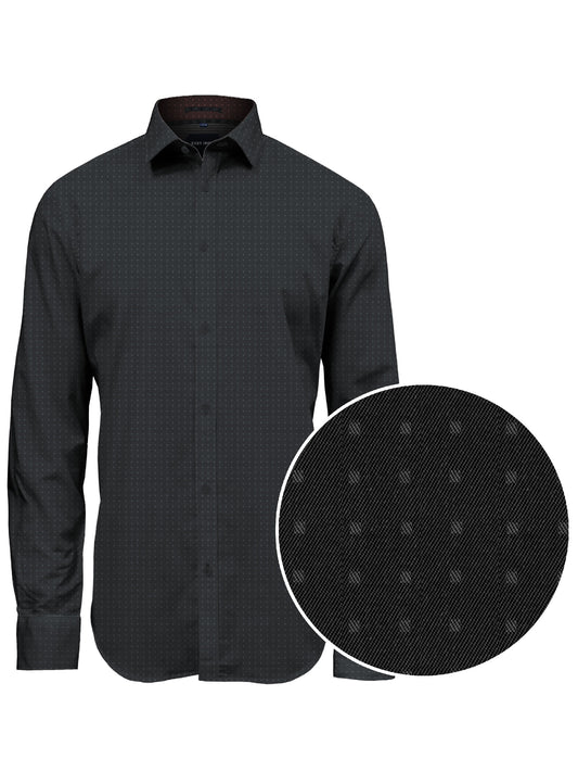 CHEMISE CHARCOAL PICOT GRIS POINT-ZERO POUR HOMME
