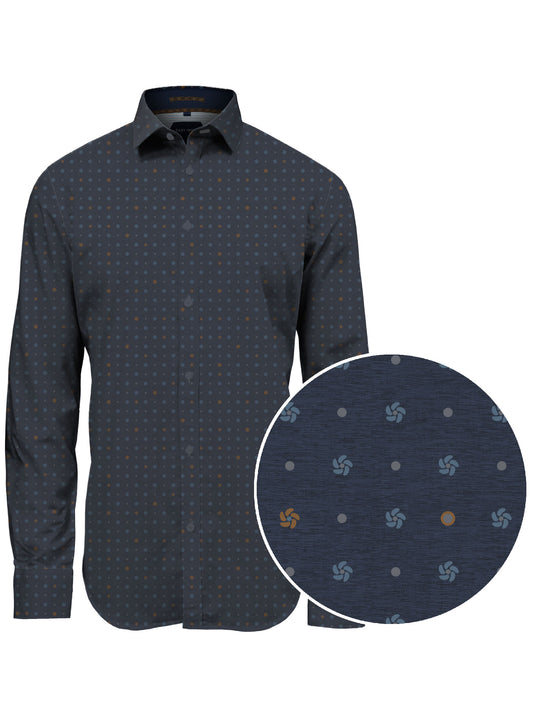 CHEMISE MARINE PICOT BEIGE POINT-ZERO POUR HOMME