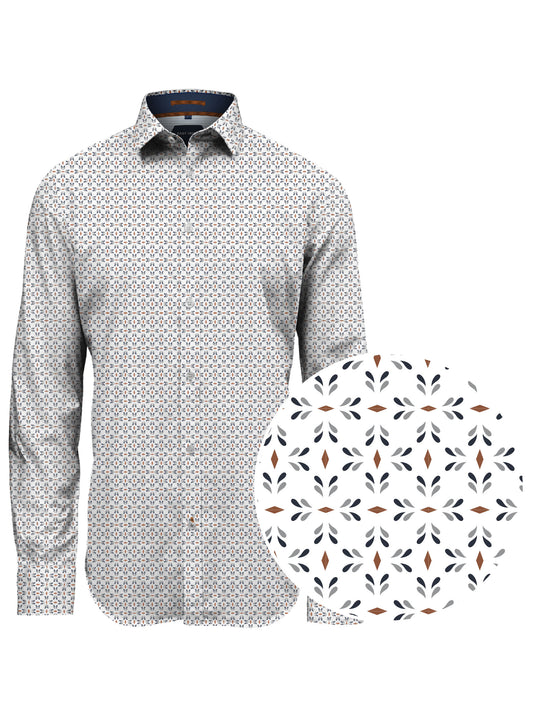 CHEMISE BLANCHE PICOT BEIGE POINT-ZERO POUR HOMME