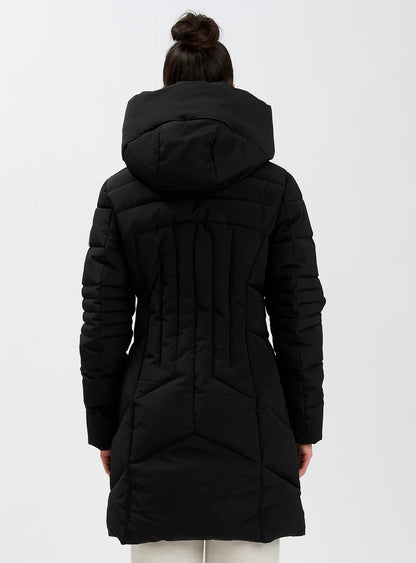 Manteau long noir Point Zéro pour femme
