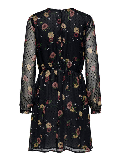 ROBE NOIR FLEUR ONLY POUR FEMME