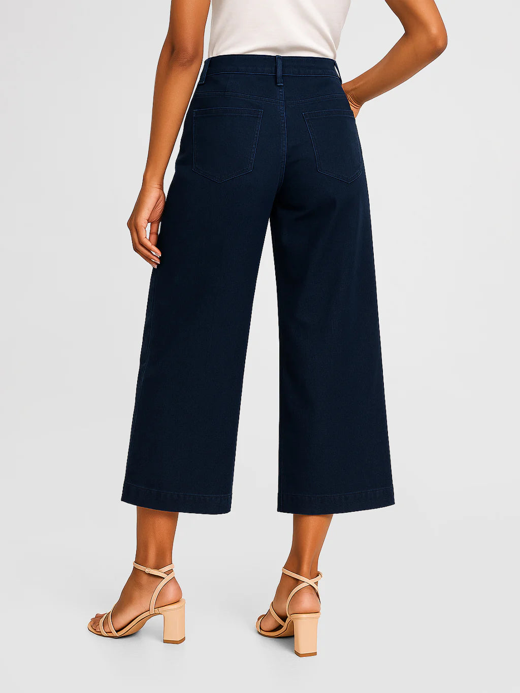 Capri jeans LARGE taille haute Lois femme
