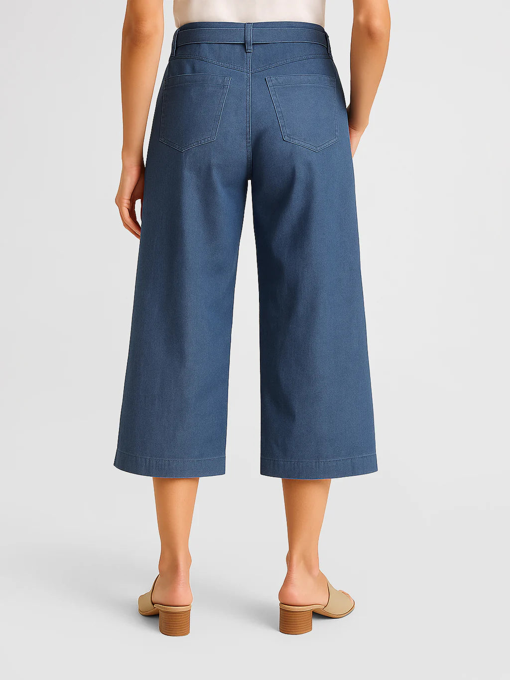 Capri jeans LARGE taille haute Lois femme