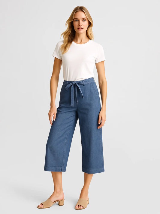 Capri jeans LARGE taille haute Lois femme