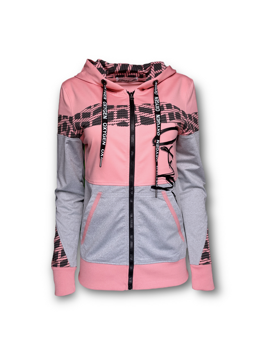 Pink and gray Oxygen jacket for women