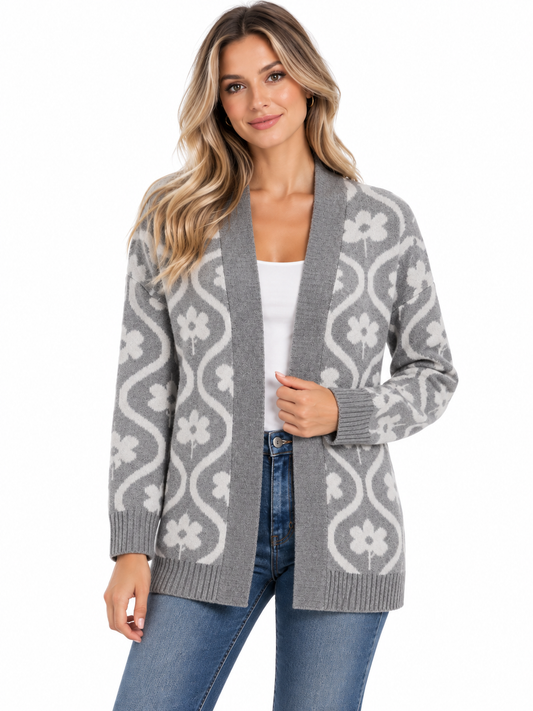 CARDIGAN GREY LONG HANGAR-29 POUR FEMME