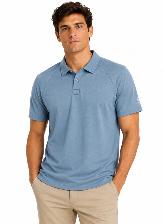 POLO POINT-ZERO POUR HOMME BLEU PÂLE