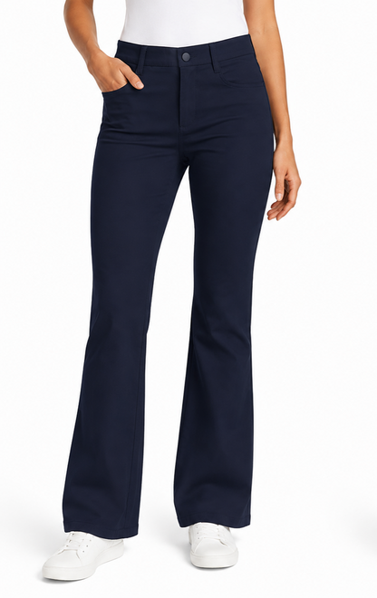 Pantalon Bootcut taille haute marine femme