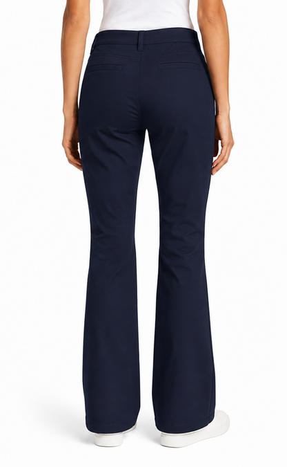 Pantalon Bootcut taille haute marine femme