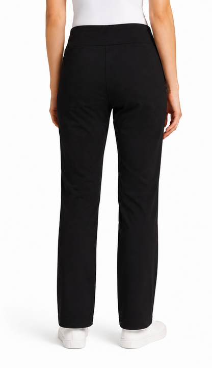 Pantalon DROIT Pull on taille régulière noir femme