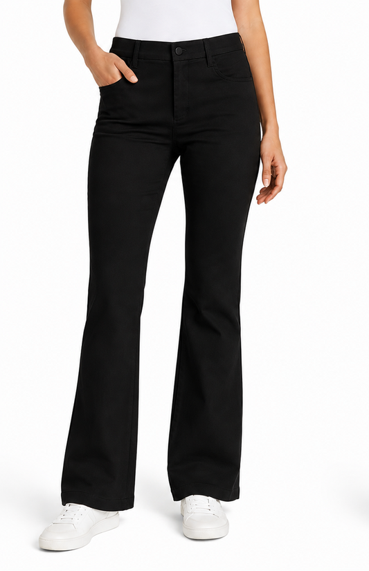 Pantalon Bootcut taille haute noir femme