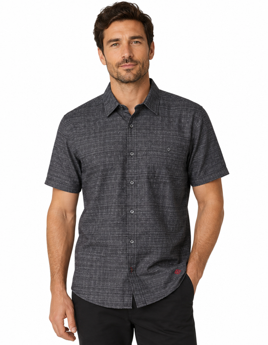 CHEMISE MC POINT-ZERO POUR HOMME CHARCOAL BLACK