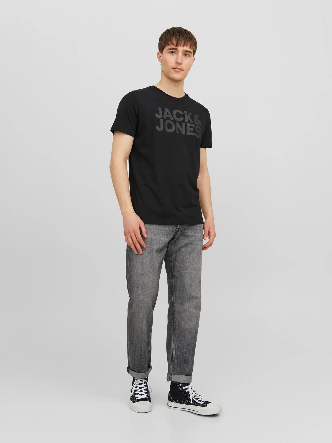 Jack&Jones black printed t-shirt for men