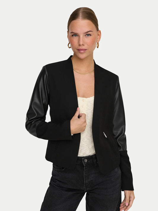 BLAZER FARIDA MANCHE CUIR ONLY FEMME